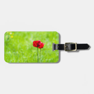Two red tulip flowers luggage tag