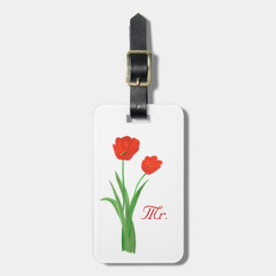 Two Red Tulips Personalised Mr. Luggage Tags
