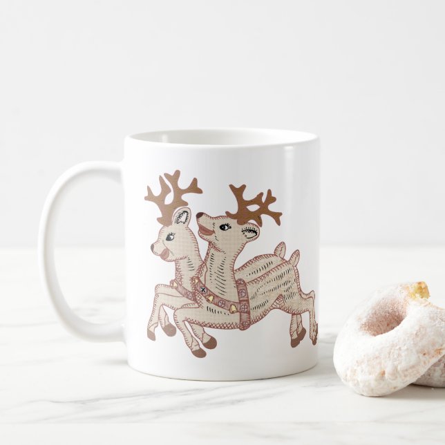 Two Reindeer Coffee Mug (With Donut)