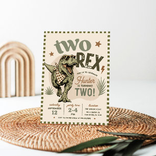Two Rex 2nd Birthday Invitation
