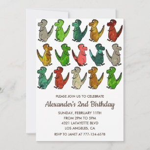 Two rex birthday invitations dinomite party kids