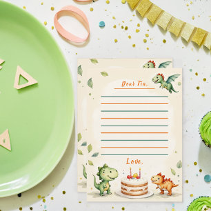 Two-Rex Dinosaur Time Capsule Note Card 