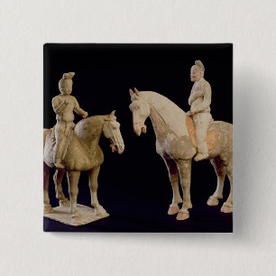 Two Riders, Chinese, Tang dynasty (618-906) (terra 15 Cm Square Badge