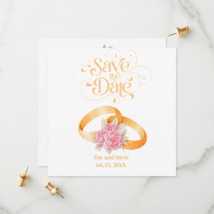 Two Rings Save the Date Wedding Invitation 