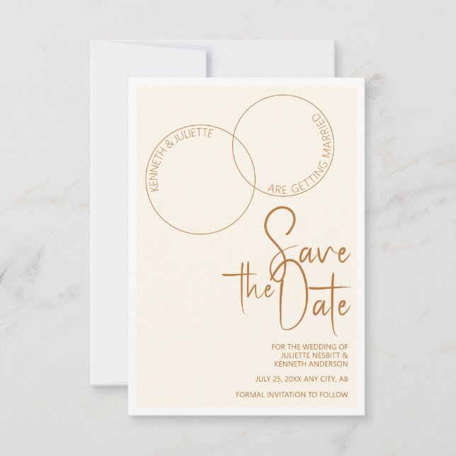 Two Rings Save The Wedding Date Invitation (Front)