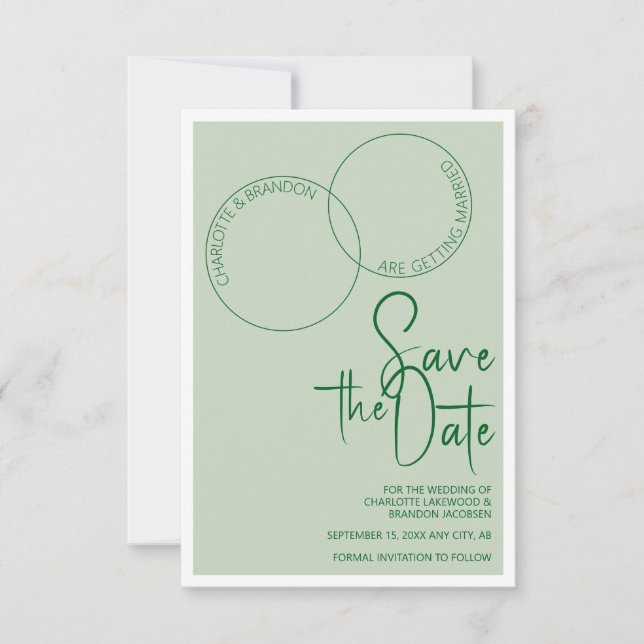 Two Rings Save The Wedding Date Invitation (Front)
