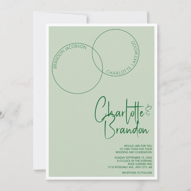 Two Rings Wedding Invitation (Front)