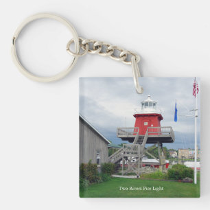 Two Rivers Pier Light acrylic key chain