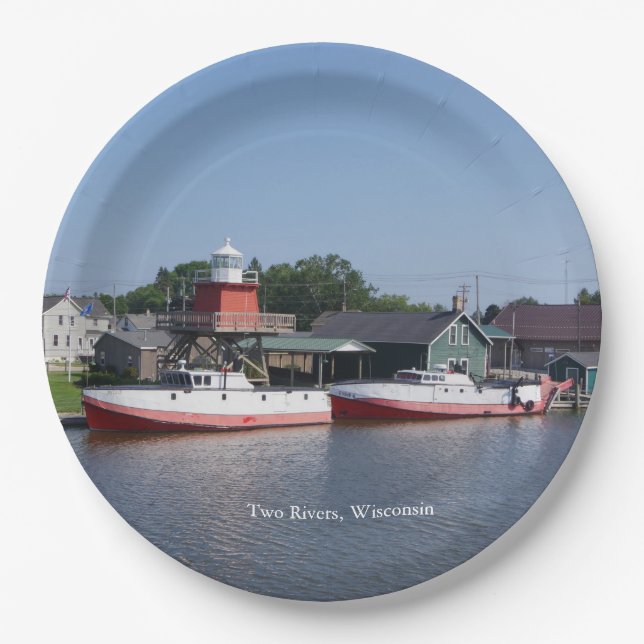 Two Rivers, Wisconsin paper plate (Front)