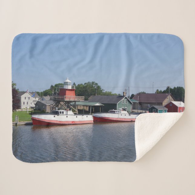 Two Rivers, Wisconsin sherpa blanket (Front (Horizontal))
