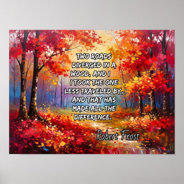 Two roads diverged in a wood poster (Front)