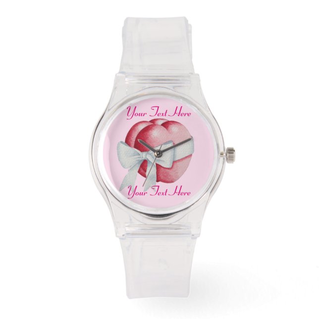 two  romantic hearts tied with white bow watch (Front)
