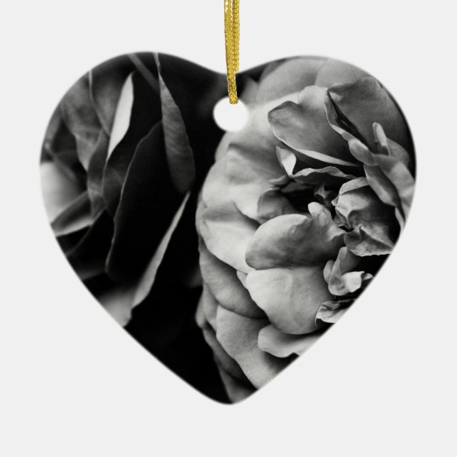 two roses ceramic tree decoration (Front)