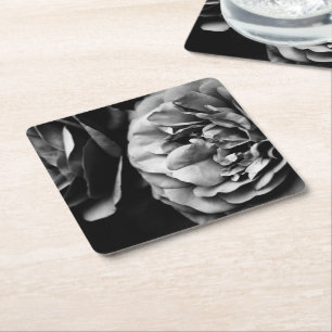 two roses square paper coaster
