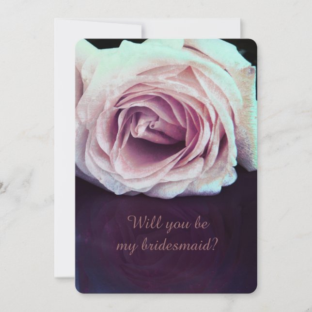 two roses - Will you be my bridesmaid Invitation (Front)