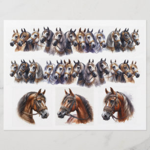 Two Rows Plus 3 Single Beautiful Horses
