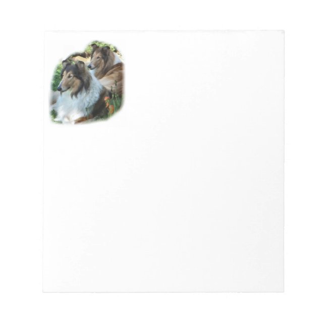 Two Sable Rough Collies Notepad (Front)