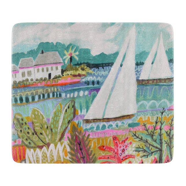 Two Sailboats Cutting Board (Front)
