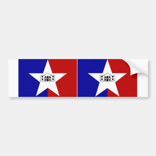 TWO San Antonio Flag Bumper Sticker