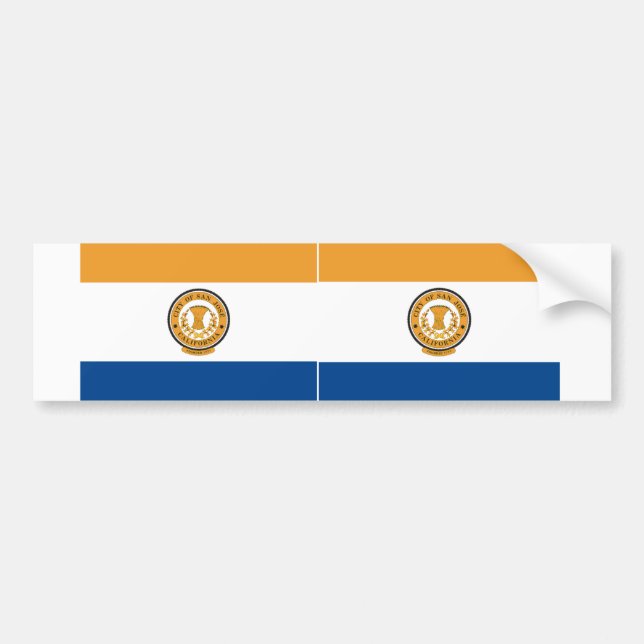 TWO San Jose Flag Bumper Sticker (Front)
