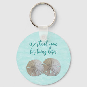 Two Sand Dollars Key Ring Wedding Favours