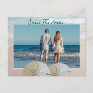Two Sand Dollars Photo Save the Date Postcards
