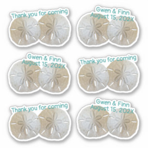 Two Sand Dollars Wedding Thank You Shaped