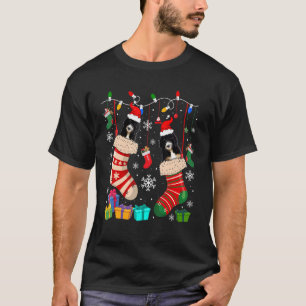 Two Santa Bernedoodle Dogs In Christmas Socks Own T-Shirt