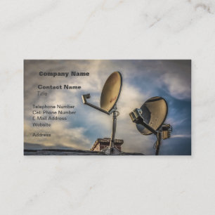 Two Satellite Dishes in the Sky Business Card