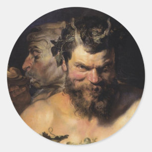 Two Satyrs Classic Round Sticker