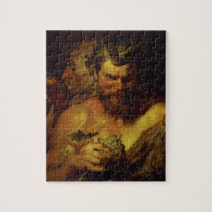 Two Satyrs (oil on panel) Jigsaw Puzzle