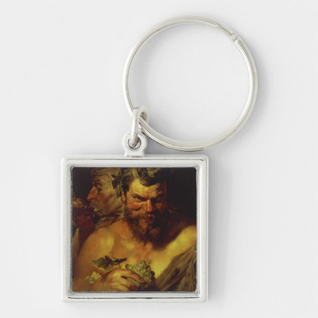 Two Satyrs (oil on panel) Key Ring (Front)