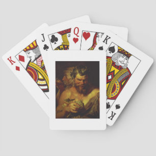 Two Satyrs (oil on panel) Playing Cards