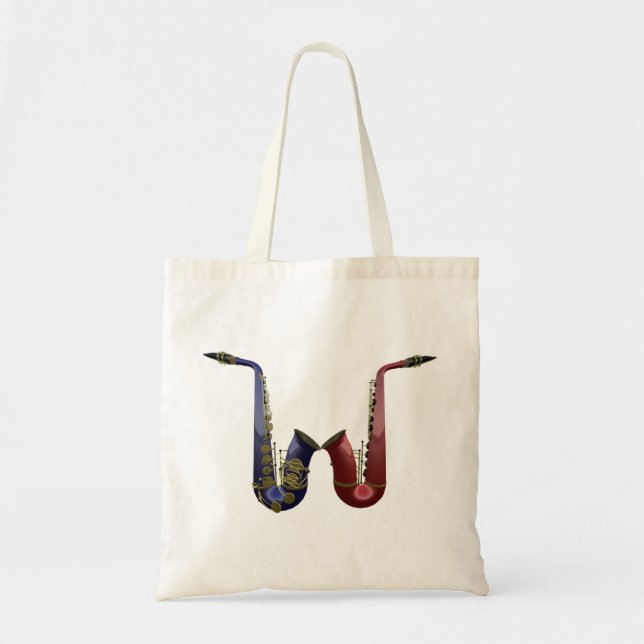 Two Saxophones Canvas Bag (Front)