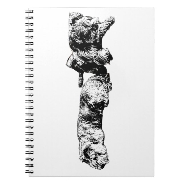 Two Schnauzers – Minimalist Dog Notebook (Front)