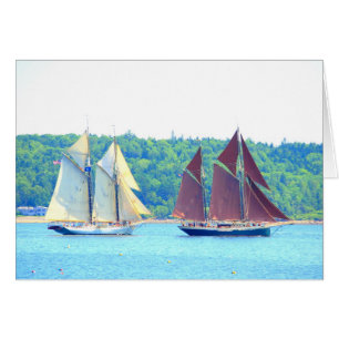 two schooners sailing card