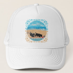 Two Scotties at the Beach Trucker Hat