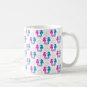 Two sea horses in love coffee mug