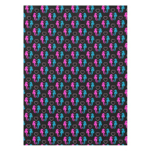 Two sea horses in love tablecloth