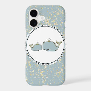 Two Sea Whales Blue & Gold Boutique