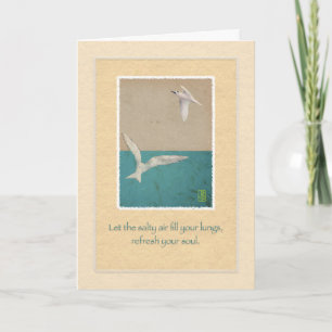 Two Seagulls Paper Art Inspirational Card