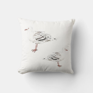 Two seagulls Watercolor Cushion Throw Pillow