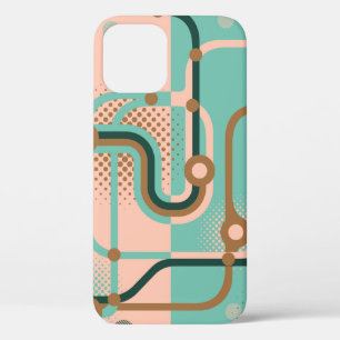Two seamless patterns in different colours. Abstra iPhone 12 Case