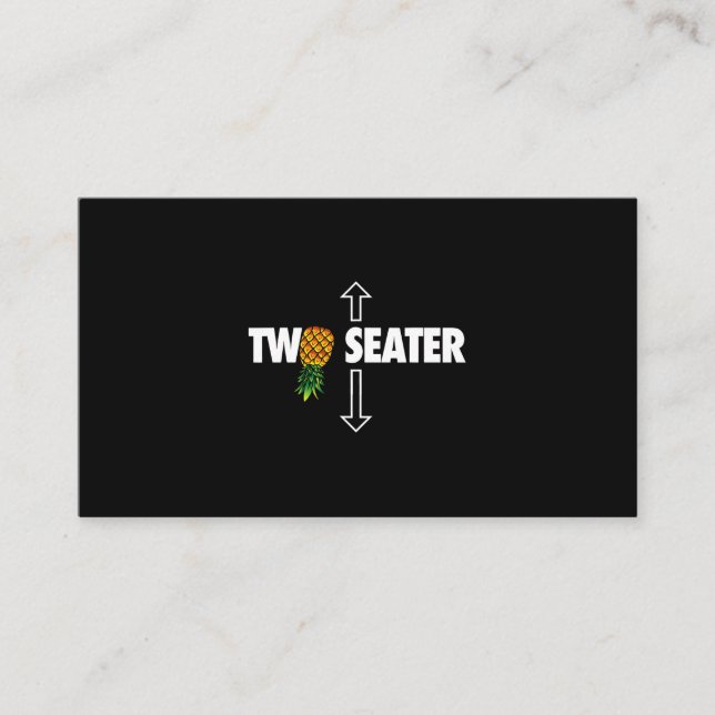 Two Seater Swinger mens funny Upside Down Pineappl Business Card (Front)