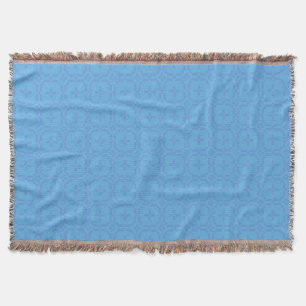 Two Shades of Blue Welsh Tapestry Pattern Blanket