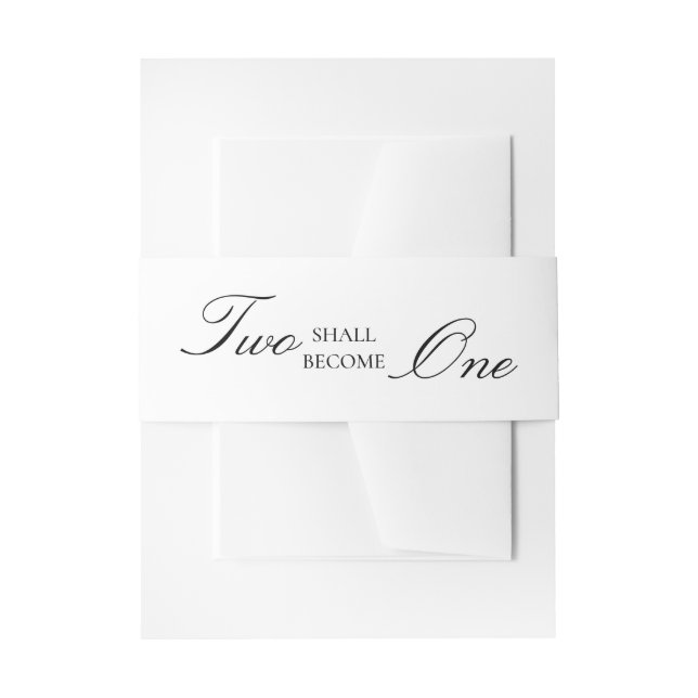Two Shall Become One Bible Verse Wedding Invitation Belly Band (Front Example)