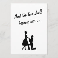 Two shall become one Black and White Invitation