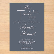 Two Shall Become One Christian Wedding Invitation