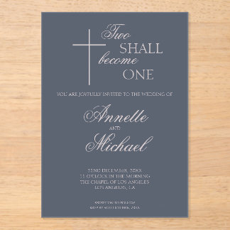 Two Shall Become One Christian Wedding Invitation
