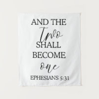 “Two Shall Become One” Wedding Tapestry Backdrop 